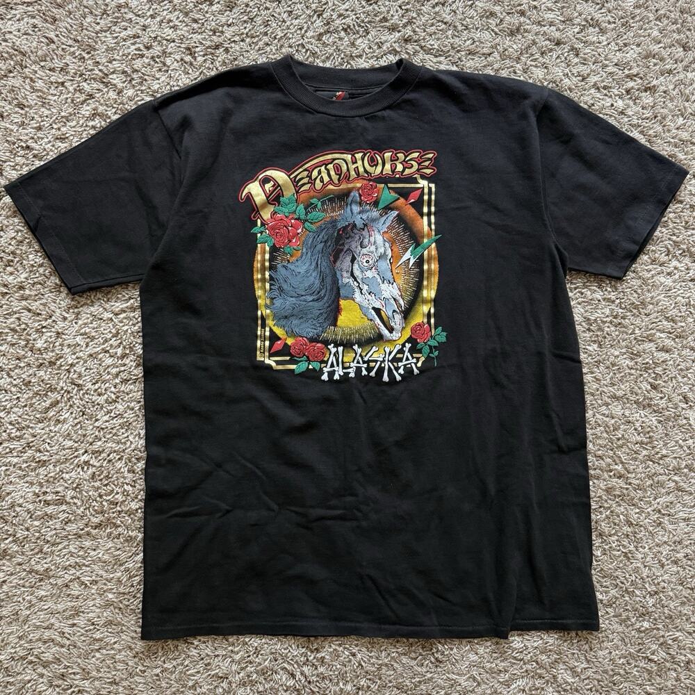 RARE Vintage 90’s Dead Horse Alaska Grateful Dead Style Black T-Shirt Size Large